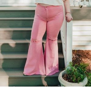 Pink Belle Bottom Jeans
